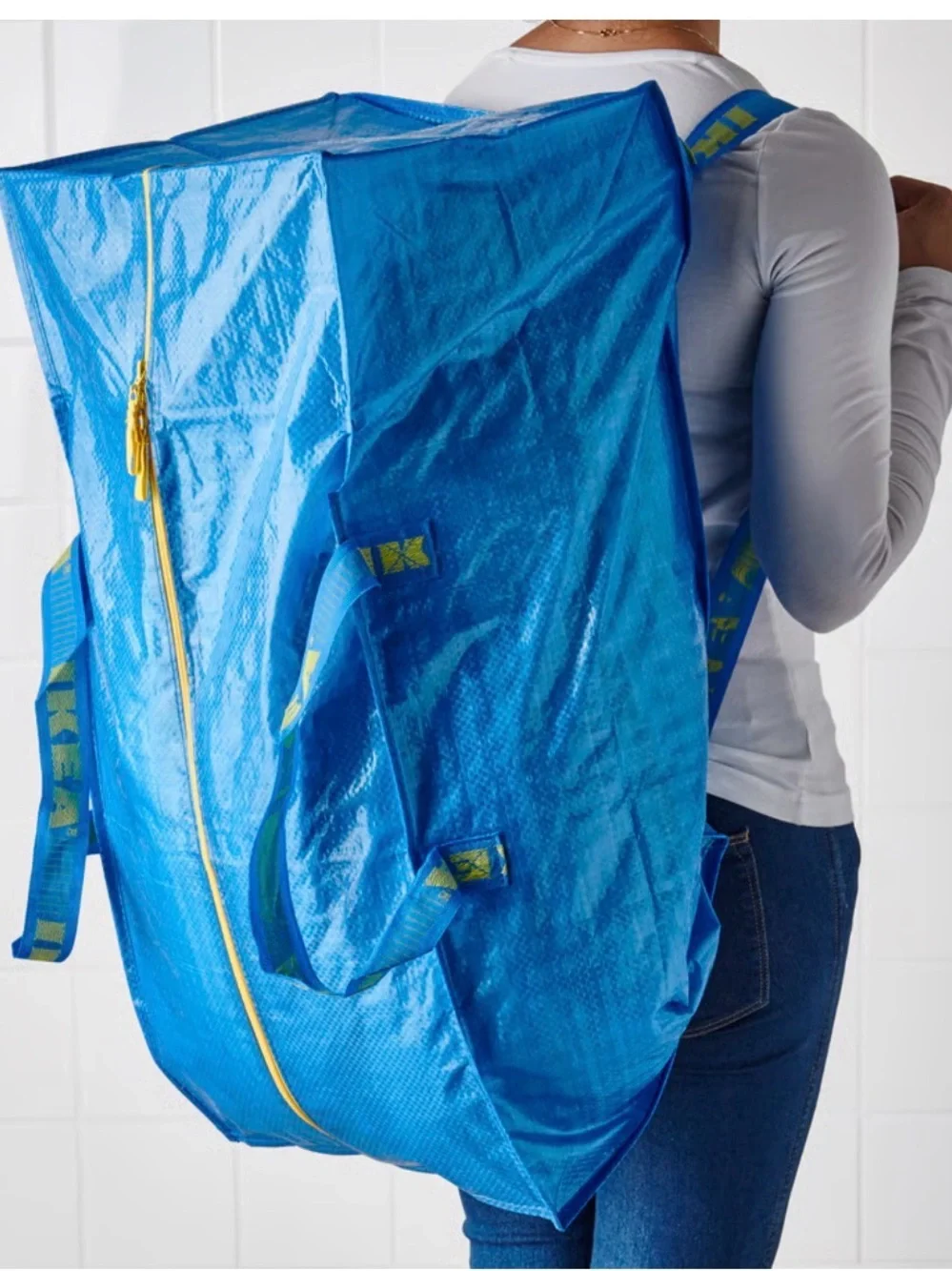 IKEA FRAKTA Storage Bag for Cart Blue 20 Gallon Zippered Large Utility Bag